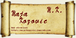 Maja Kožović vizit kartica